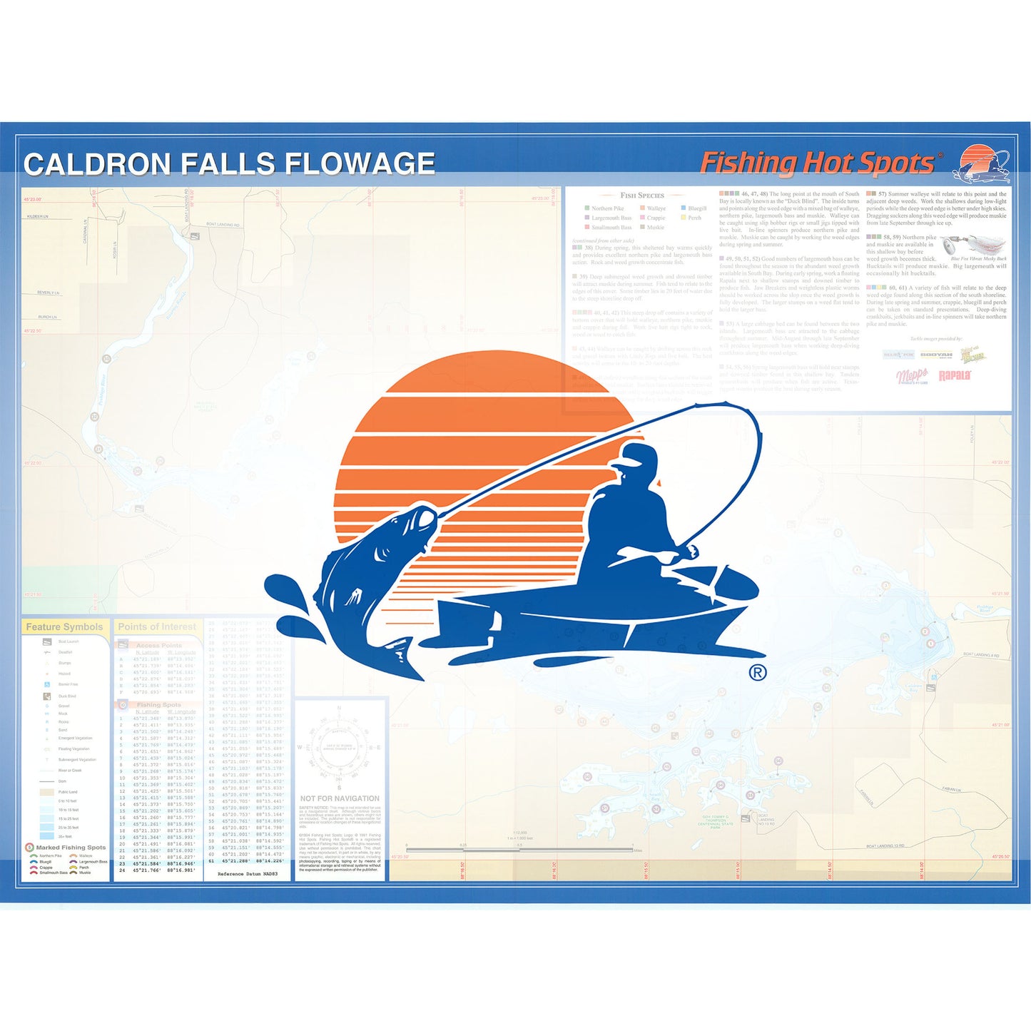 Caldron Falls Flowage (Marinette Co) Fishing Map