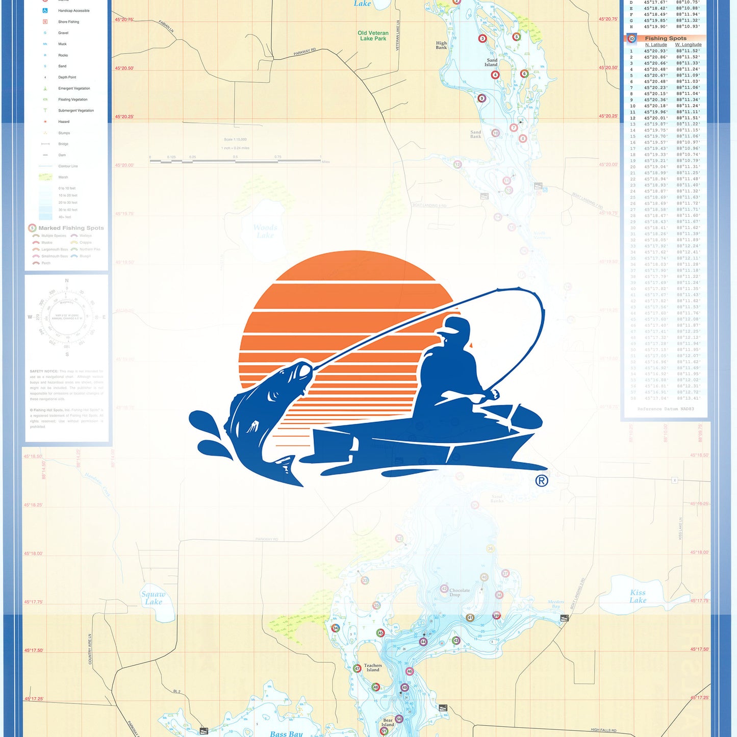 High Falls Flowage (Marinette Co) Fishing Map