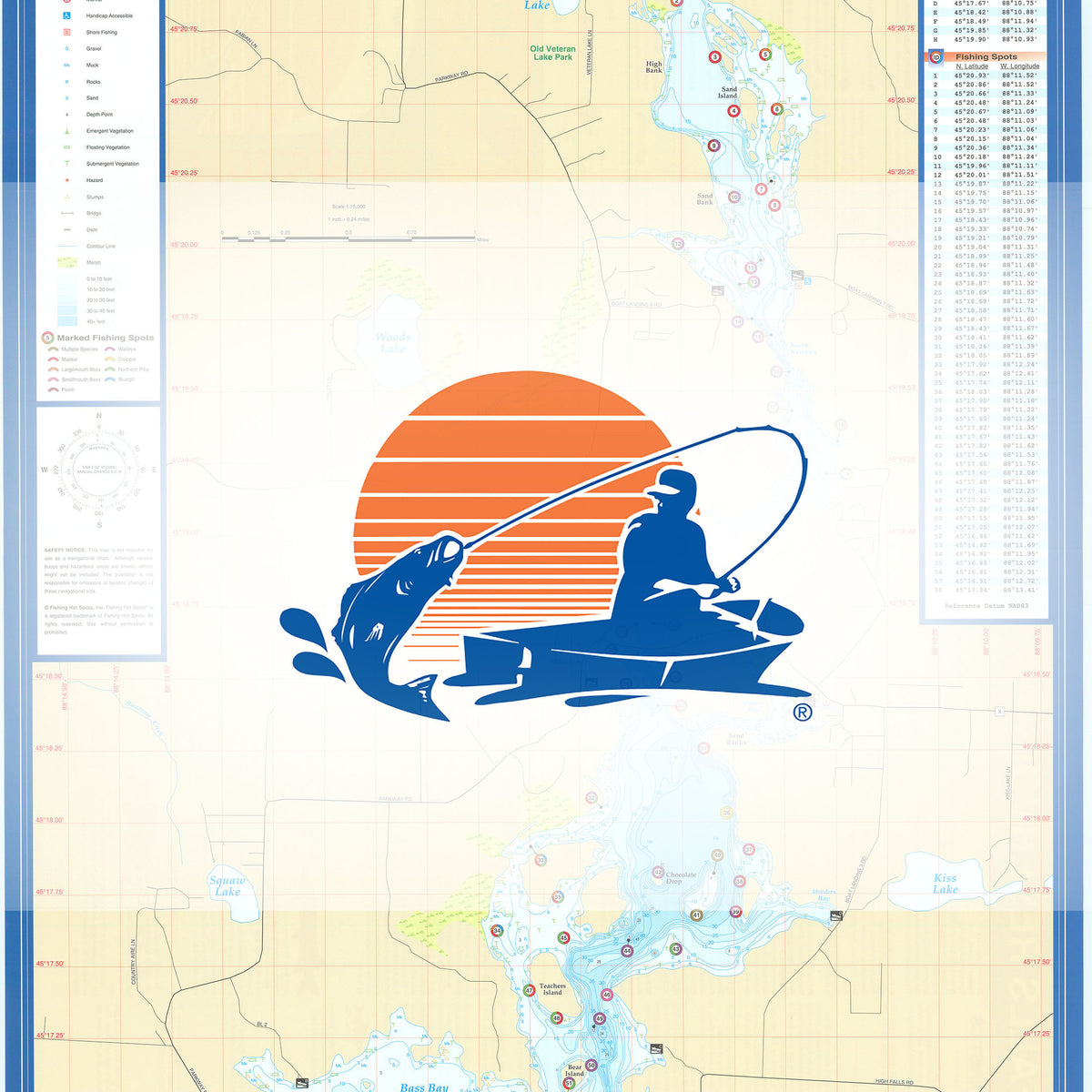 High Falls Flowage (Marinette Co) Fishing Map