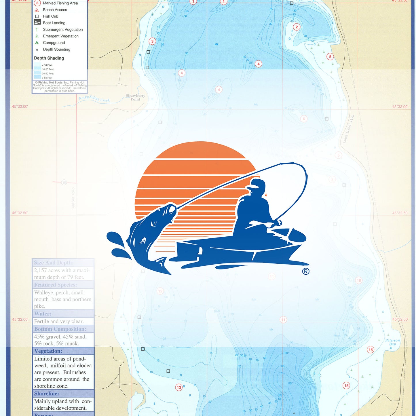 Metonga Lake Fishing Map (Forest Co)