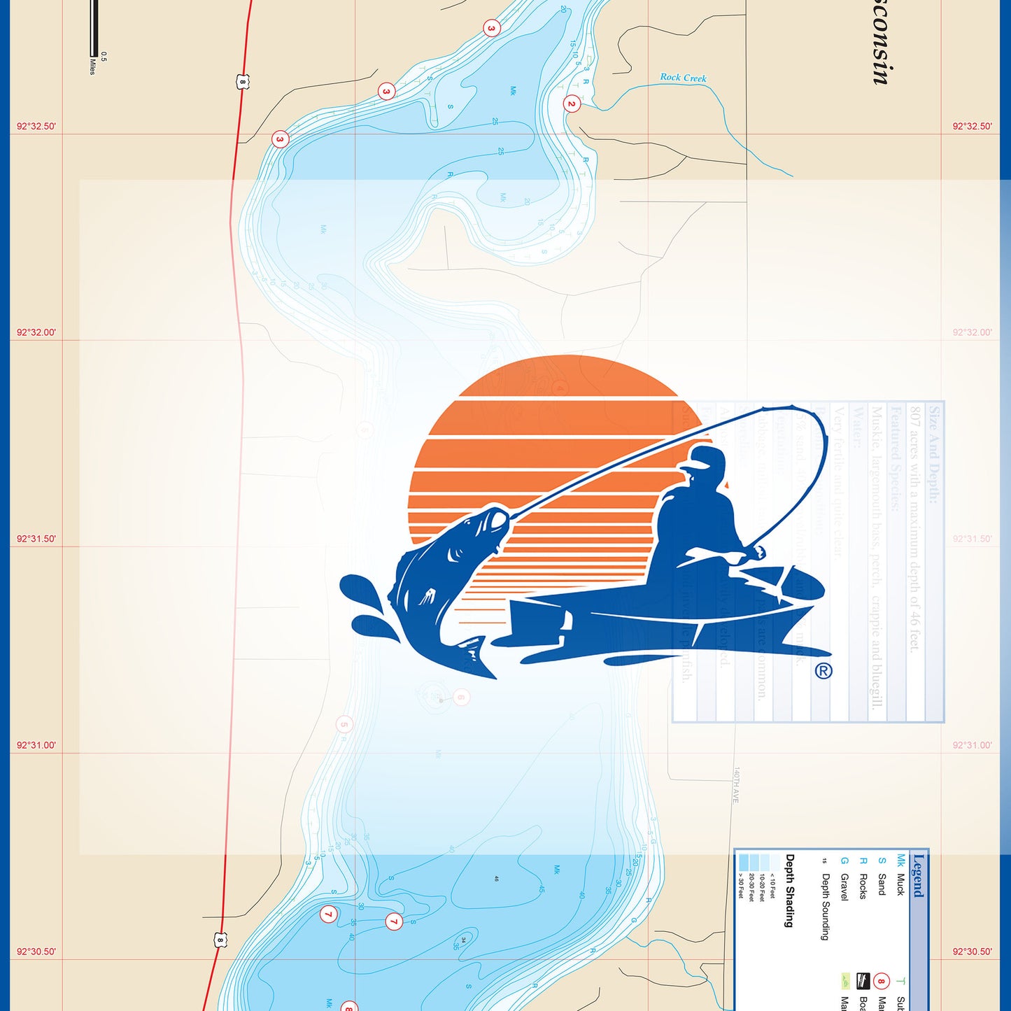 Deer Lake (Polk Co.) Fishing Map