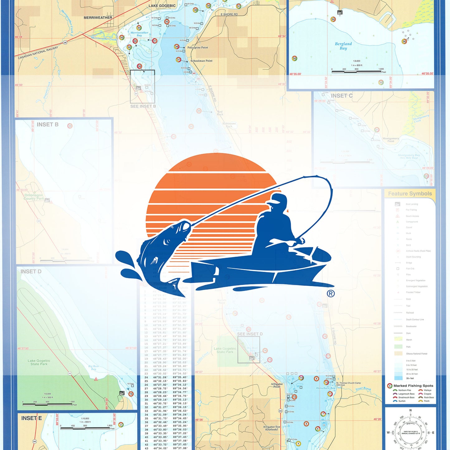 Lake Gogebic Fishing Map