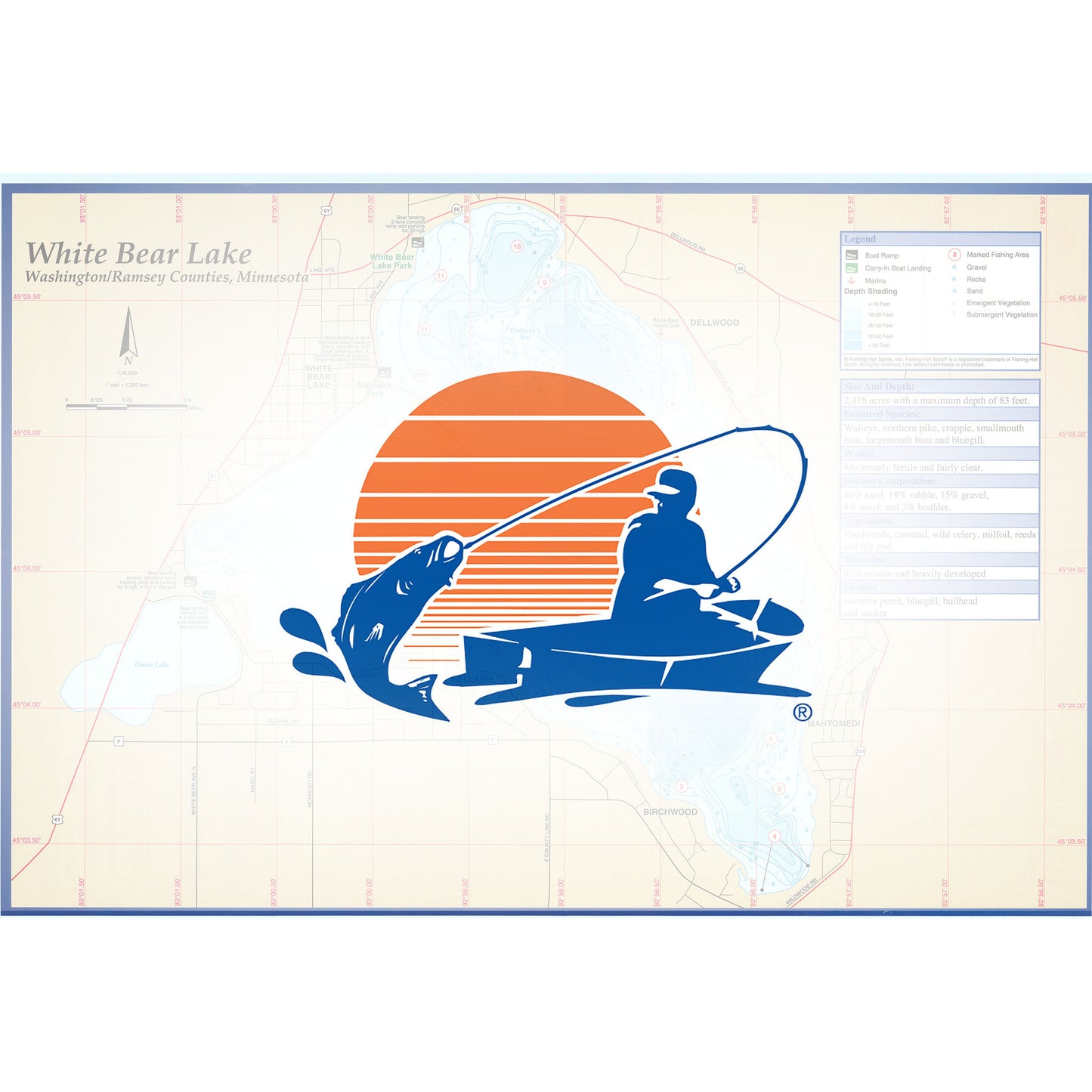 White Bear Lake Fishing Map