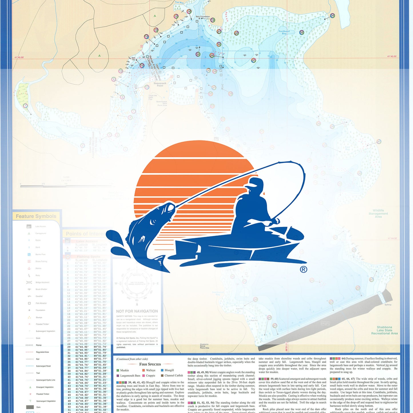 Shabbona Lake Fishing Map