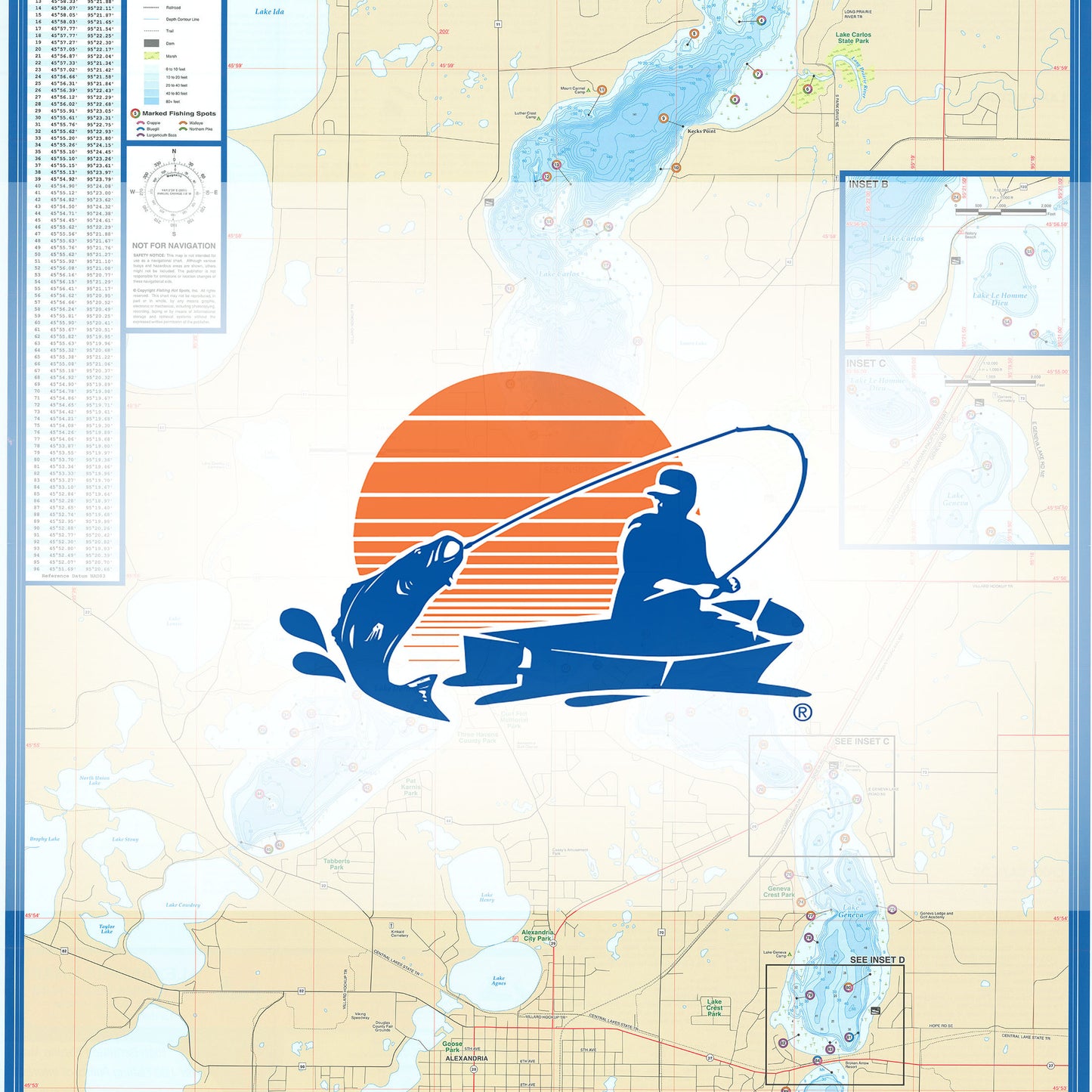 Alexandria Chain Fishing Map
