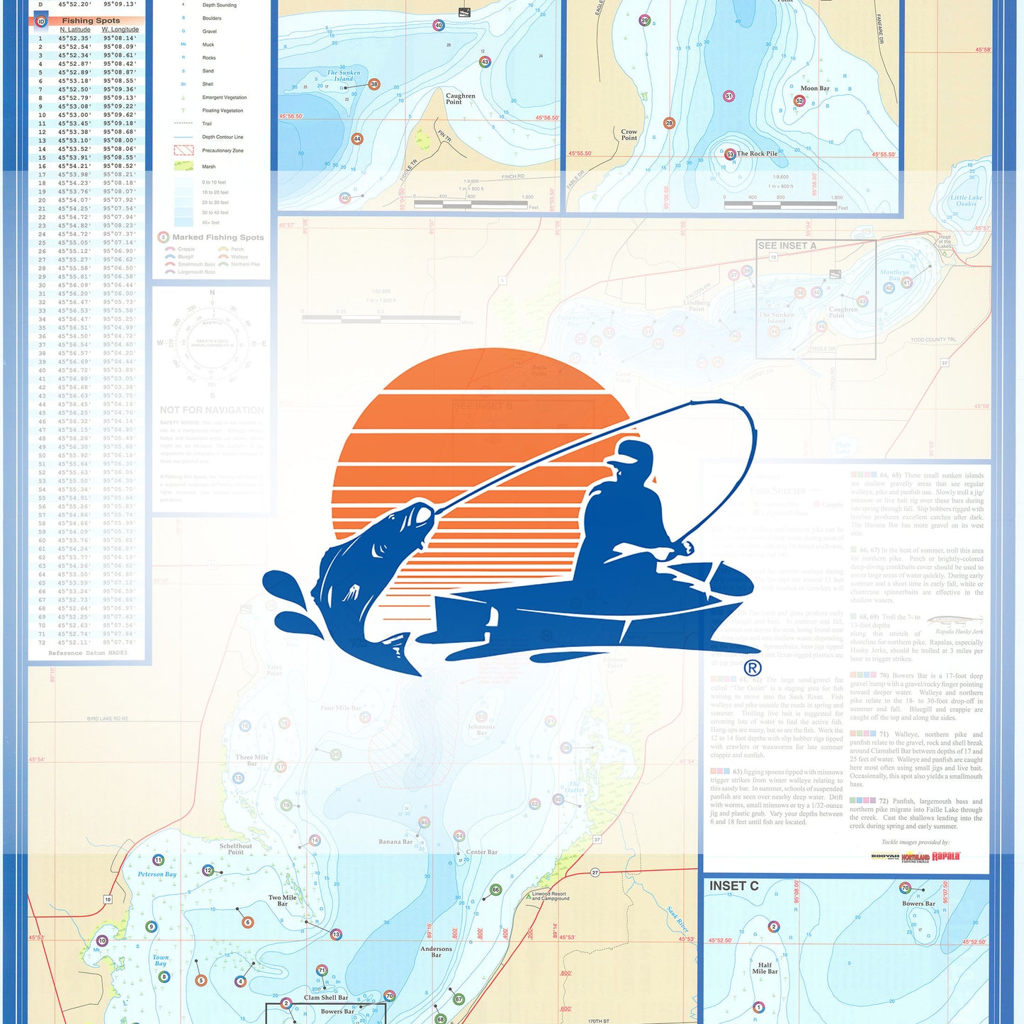 Lake Osakis Fishing Map