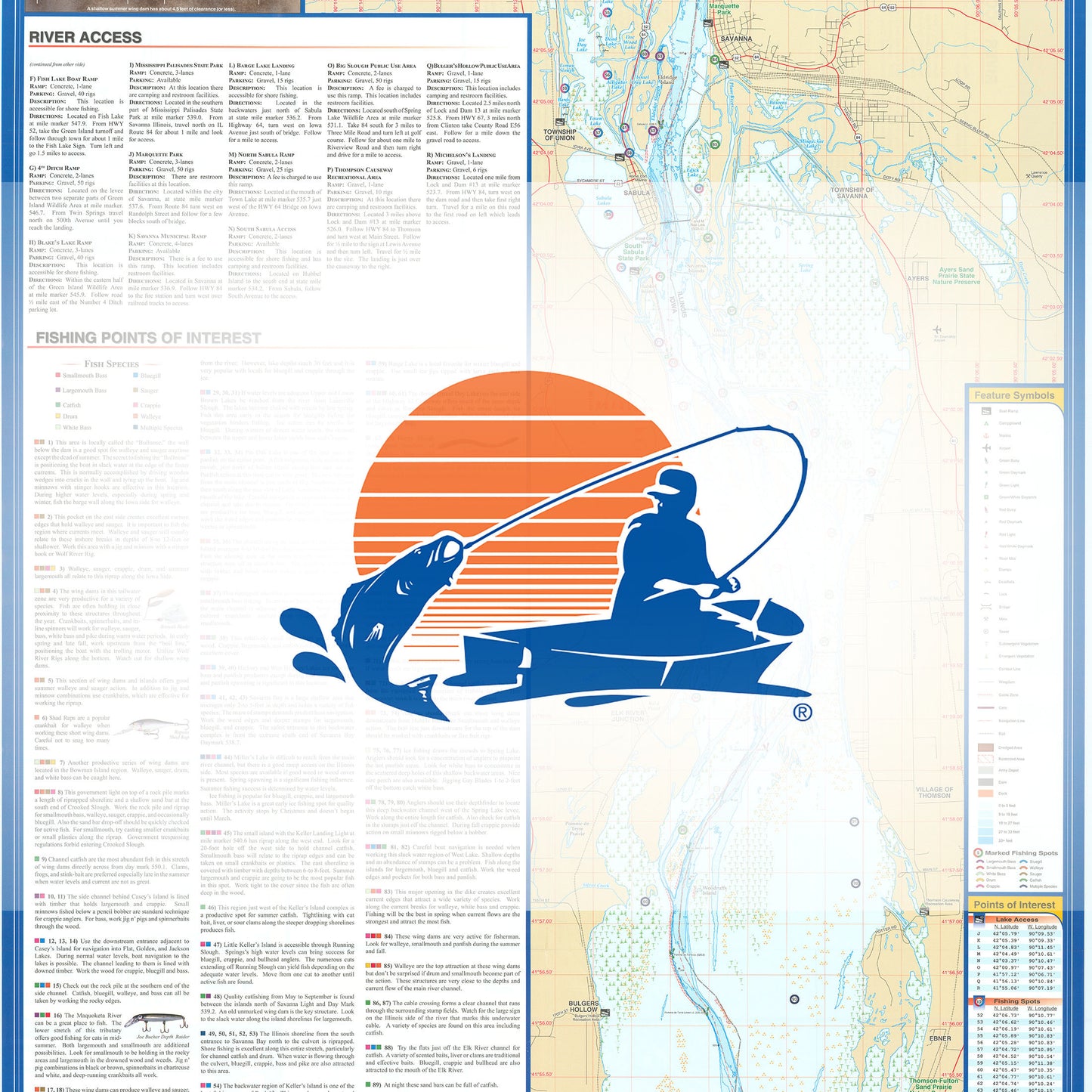 Mississippi River-Pool 13 Fishing Map