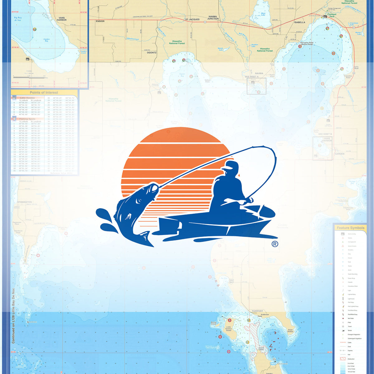 Big Bay de Noc Fishing Map (Michigan)