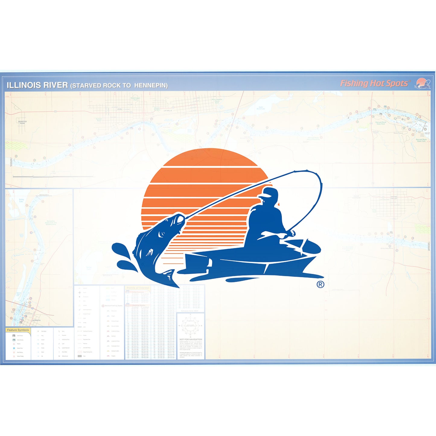 Illinois River (Starved Rock to Hennepin) Fishing Map