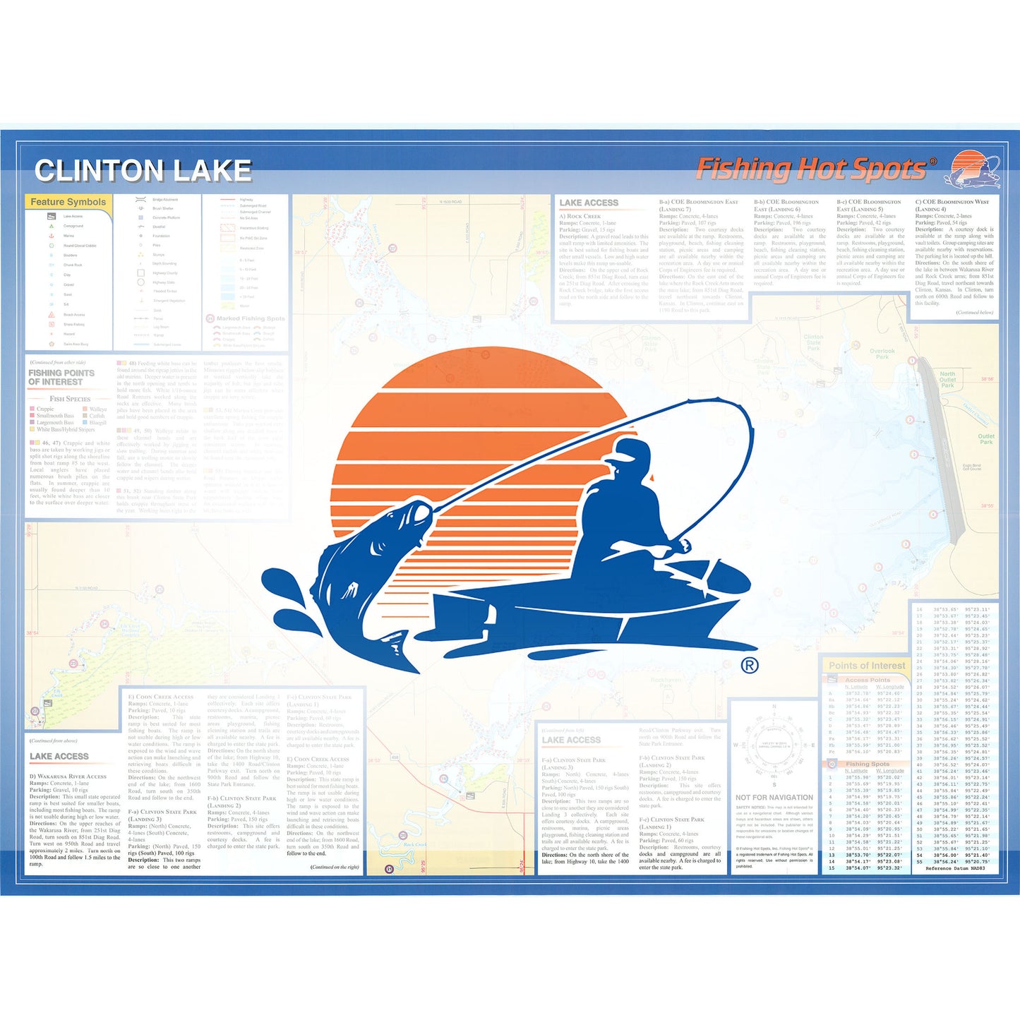 Clinton Lake (Kansas) Fishing Map