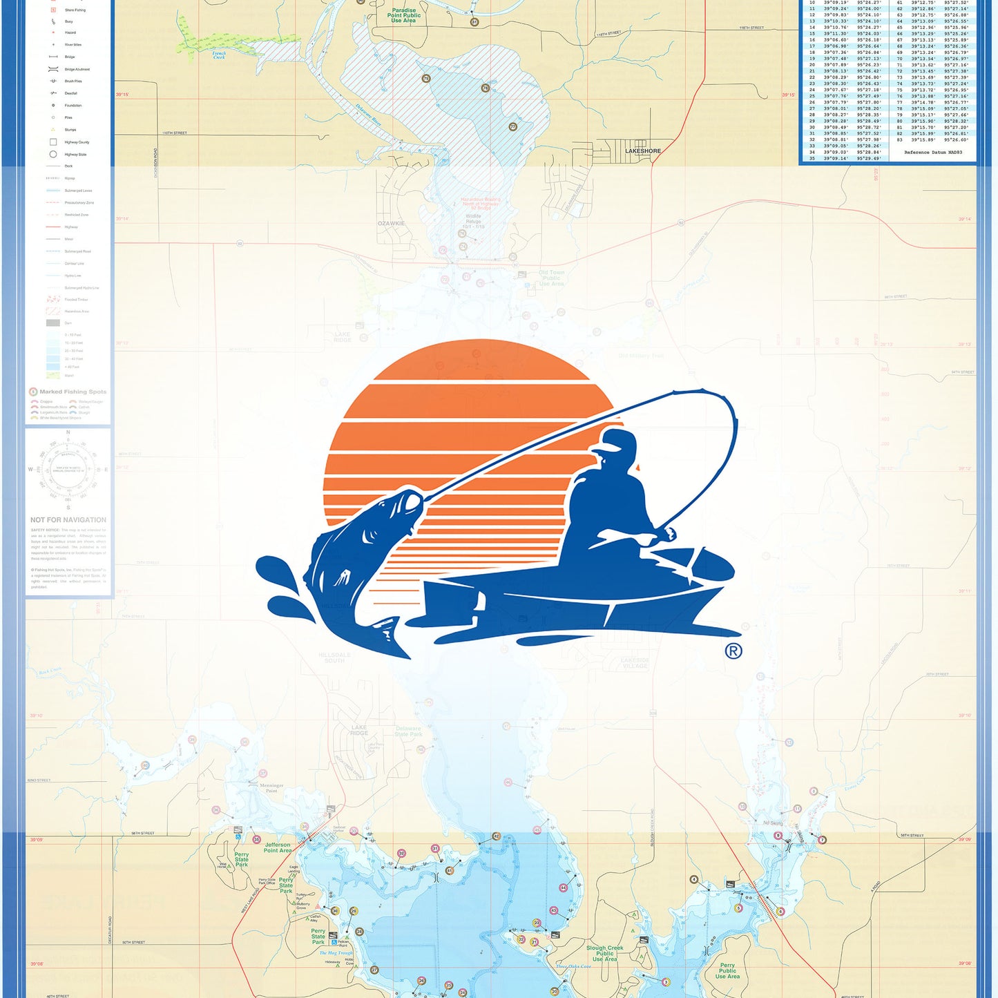 Perry Lake Fishing Map