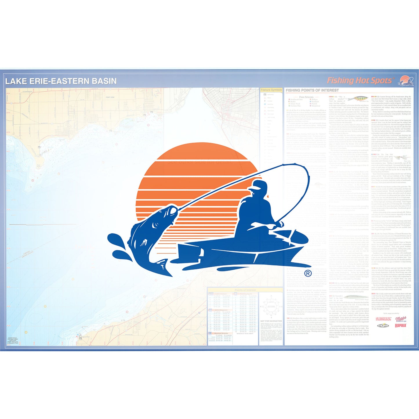 Lake Erie Fishing Map - Eastern Basin (Sturgeon Point-Point Abino - NY/ONT)