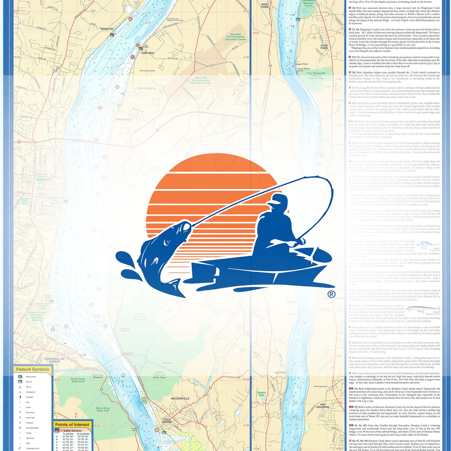 Hudson River-South (West Point-Kingston) Fishing Map