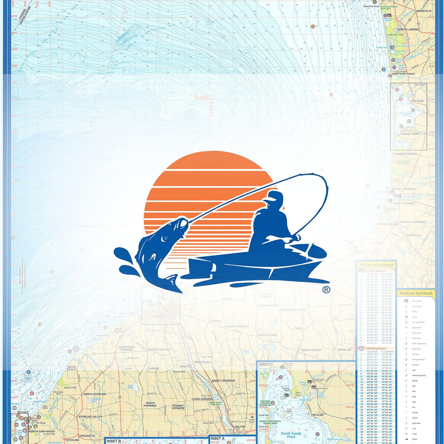 Lake Ontario Fishing Map (Oswego Area)