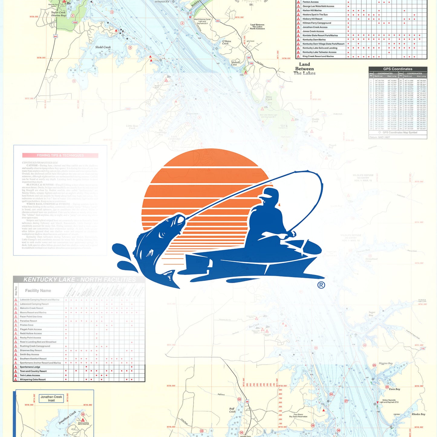 Kentucky Lake-North (Kentucky Dam to KY/TN Line) Fishing Map