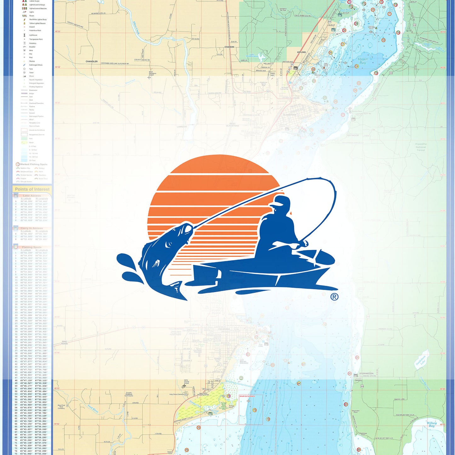 Little Bay de Noc Fishing Map