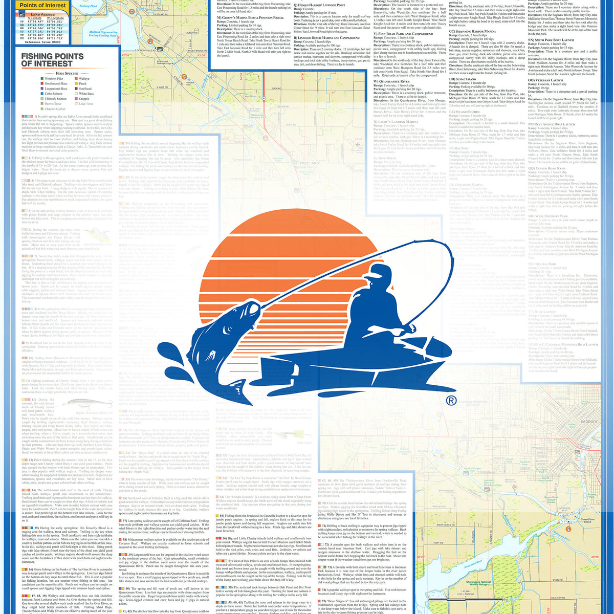 Saginaw Bay Fishing Map