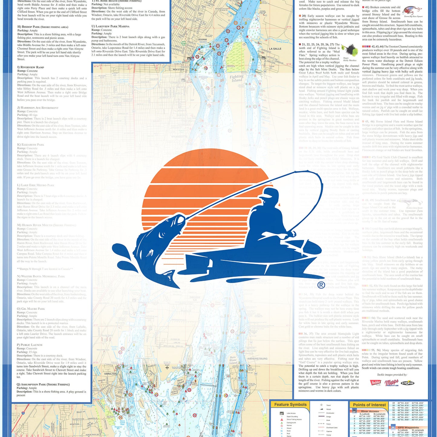 Detroit River Fishing Map