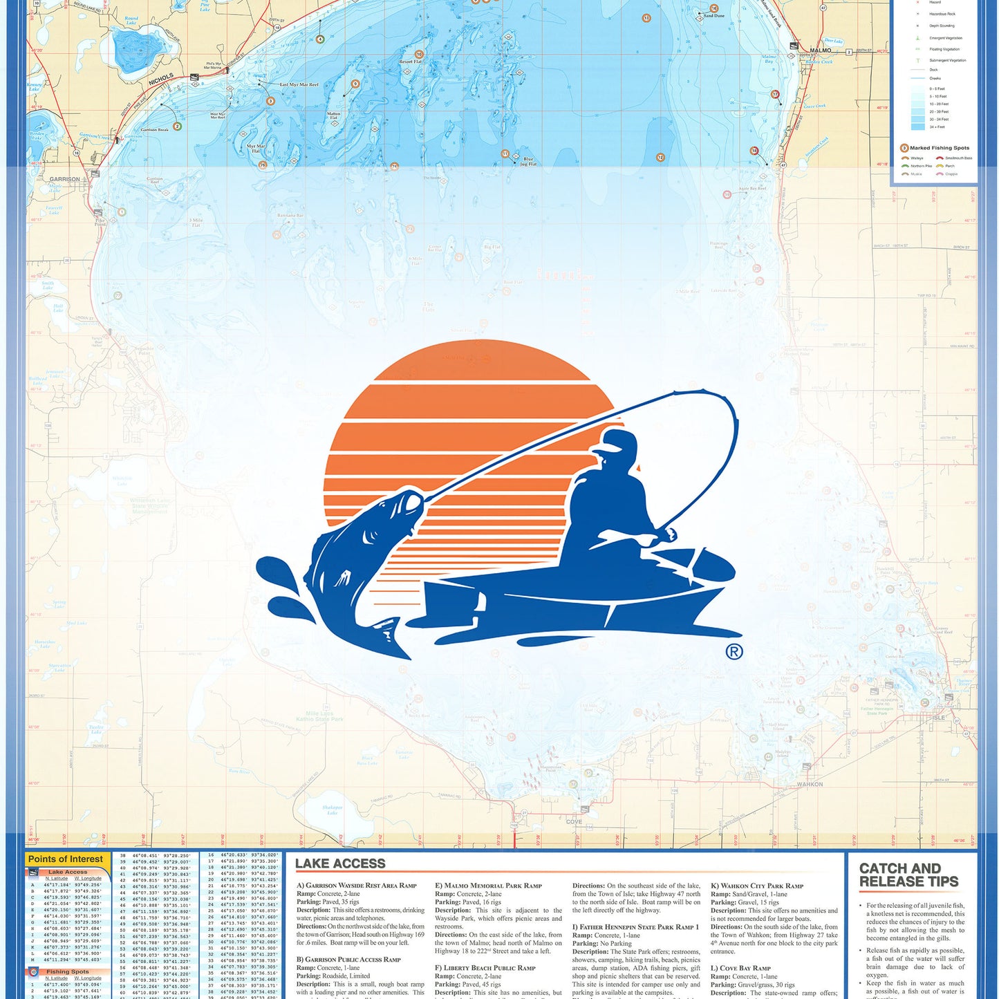 Mille Lacs Fishing Map