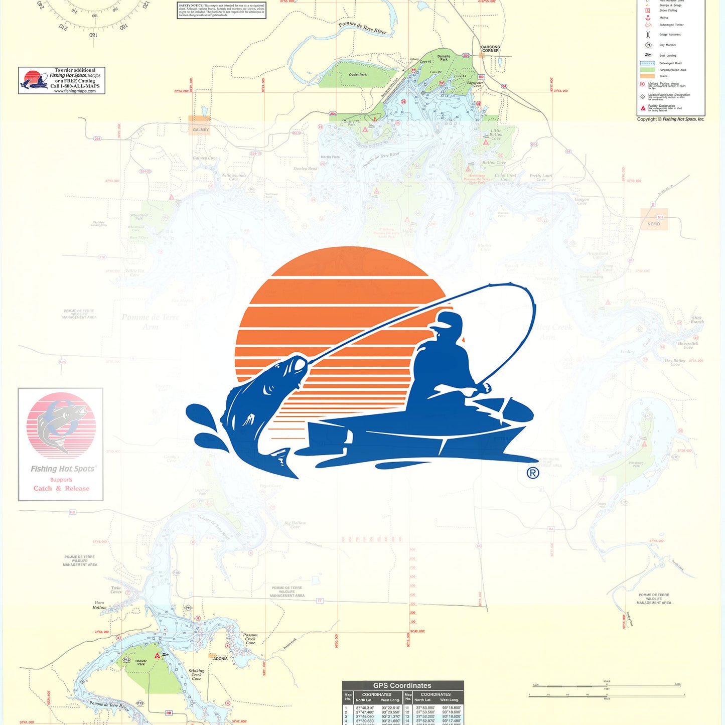 Pomme de Terre Lake Fishing Map