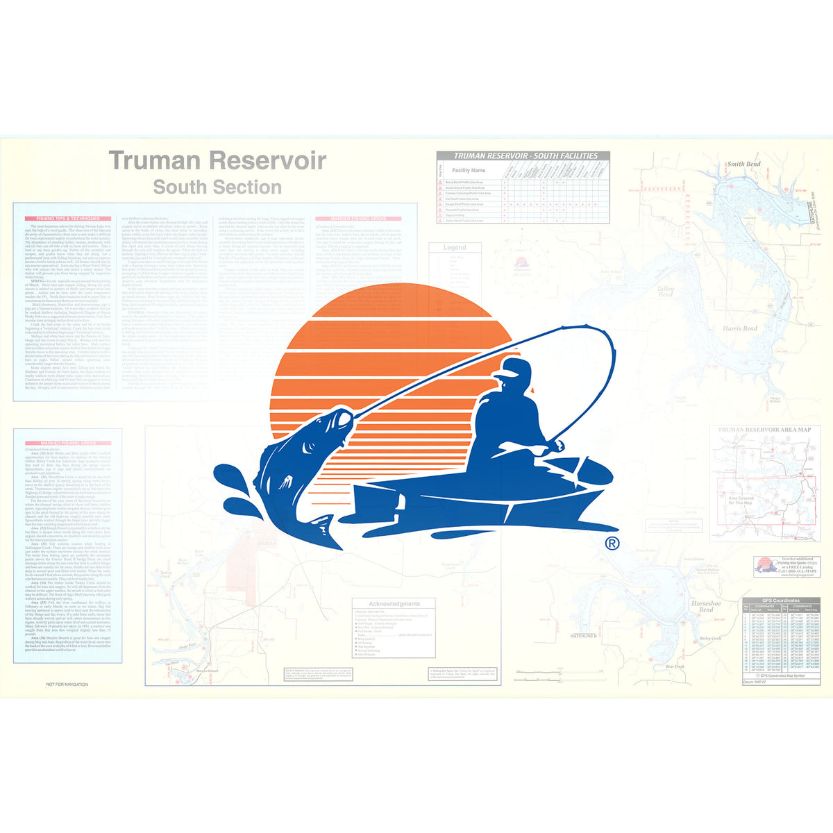 Truman Reservoir-South (South of Hwy 7) Fishing Map