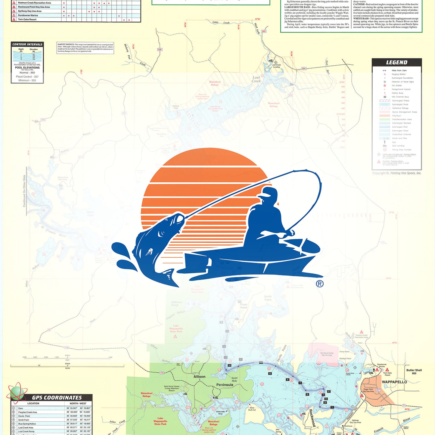 Lake Wappapello Fishing Map