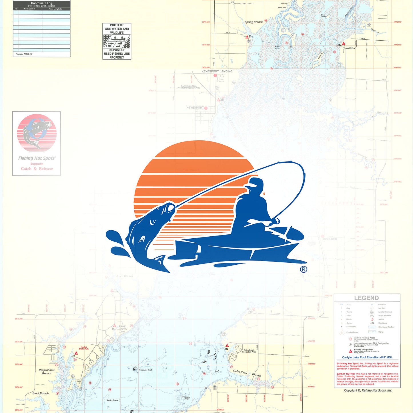 Carlyle Lake Fishing Map