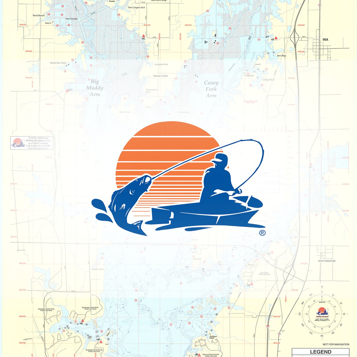 Rend Lake Fishing Map