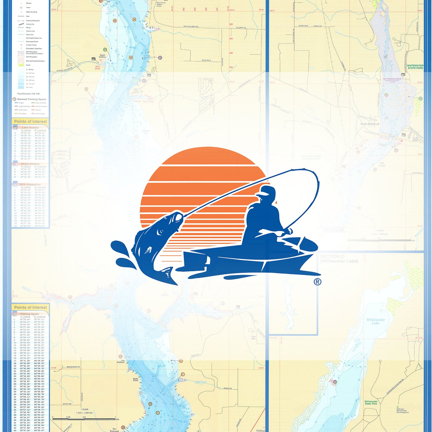 Brookville Lake Fishing Map