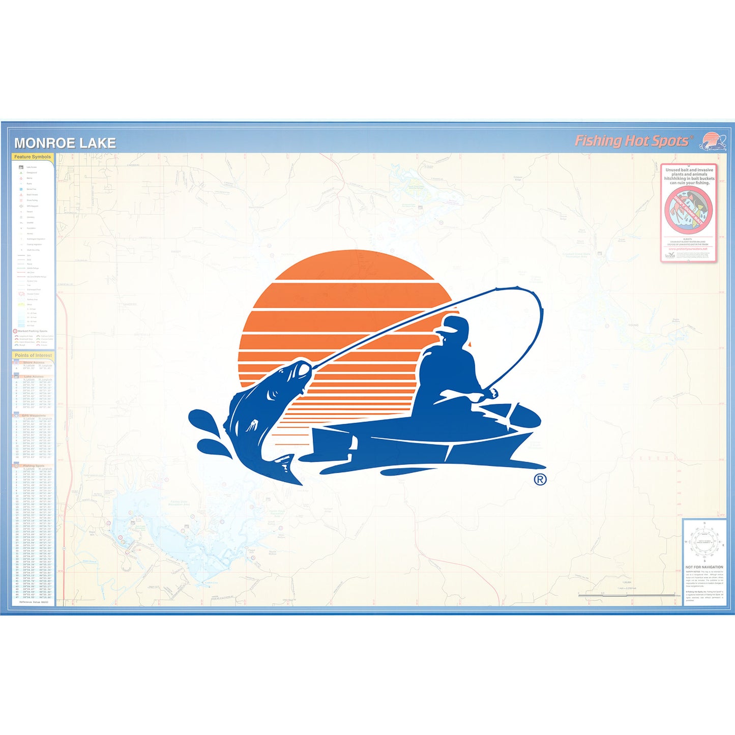 Monroe Lake Fishing Map