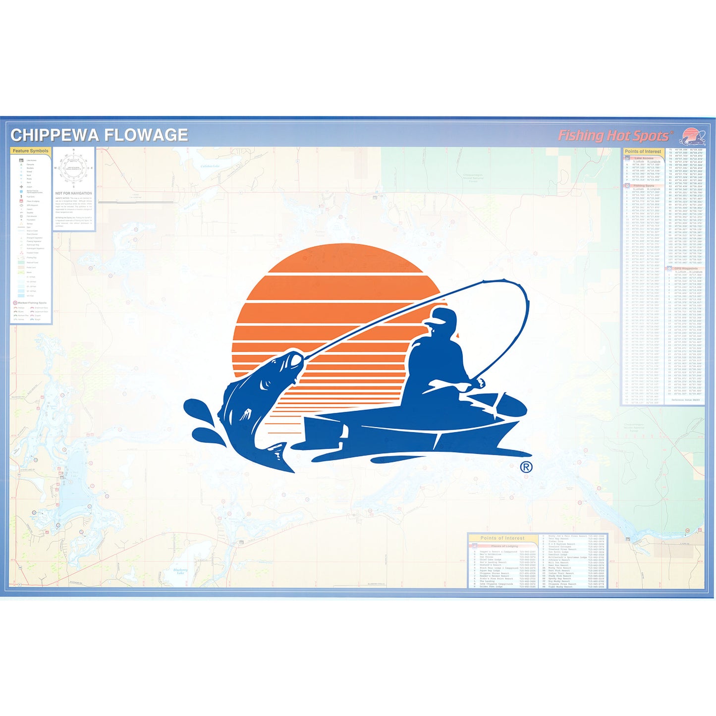 Chippewa Flowage (Sawyer Co) Fishing Map