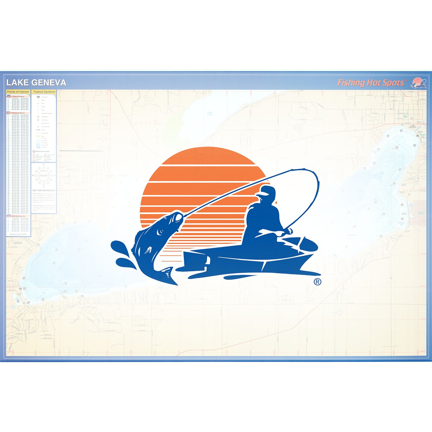 Lake Geneva Fishing Map (Walworth Co)