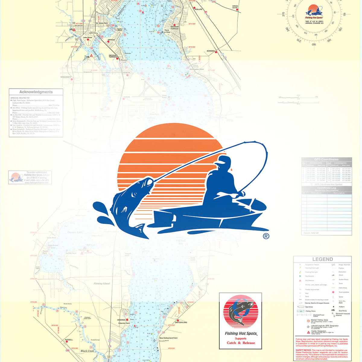 St. Johns River (Black Creek to Jacksonville) Fishing Map