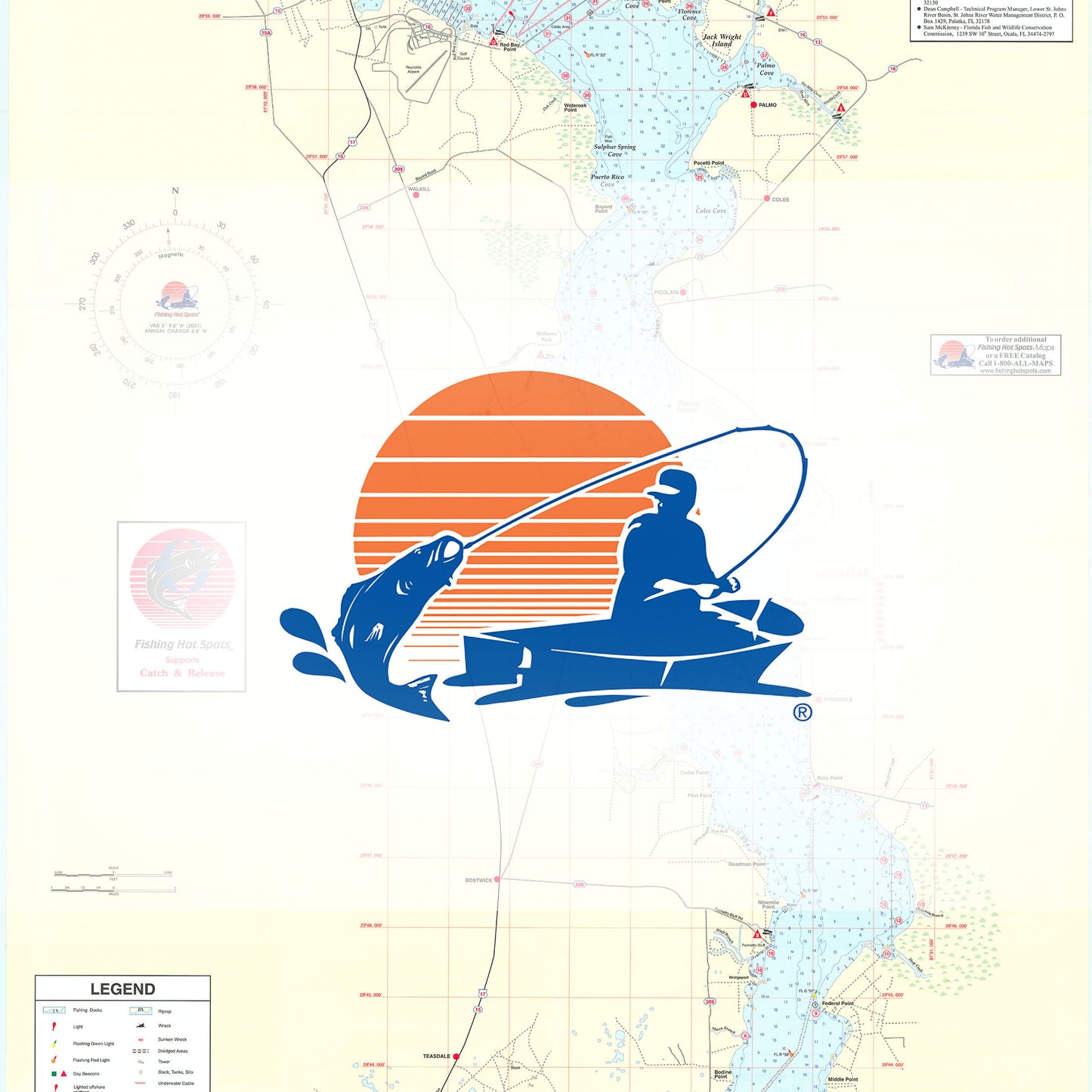 St. Johns River (Rice Creek to Green Cove Springs) Fishing Map