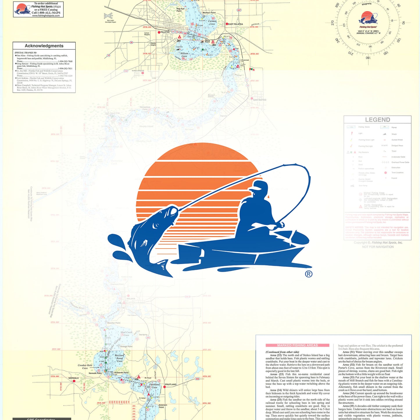 St. Johns River (Georgetown to Rice Creek) Fishing Map