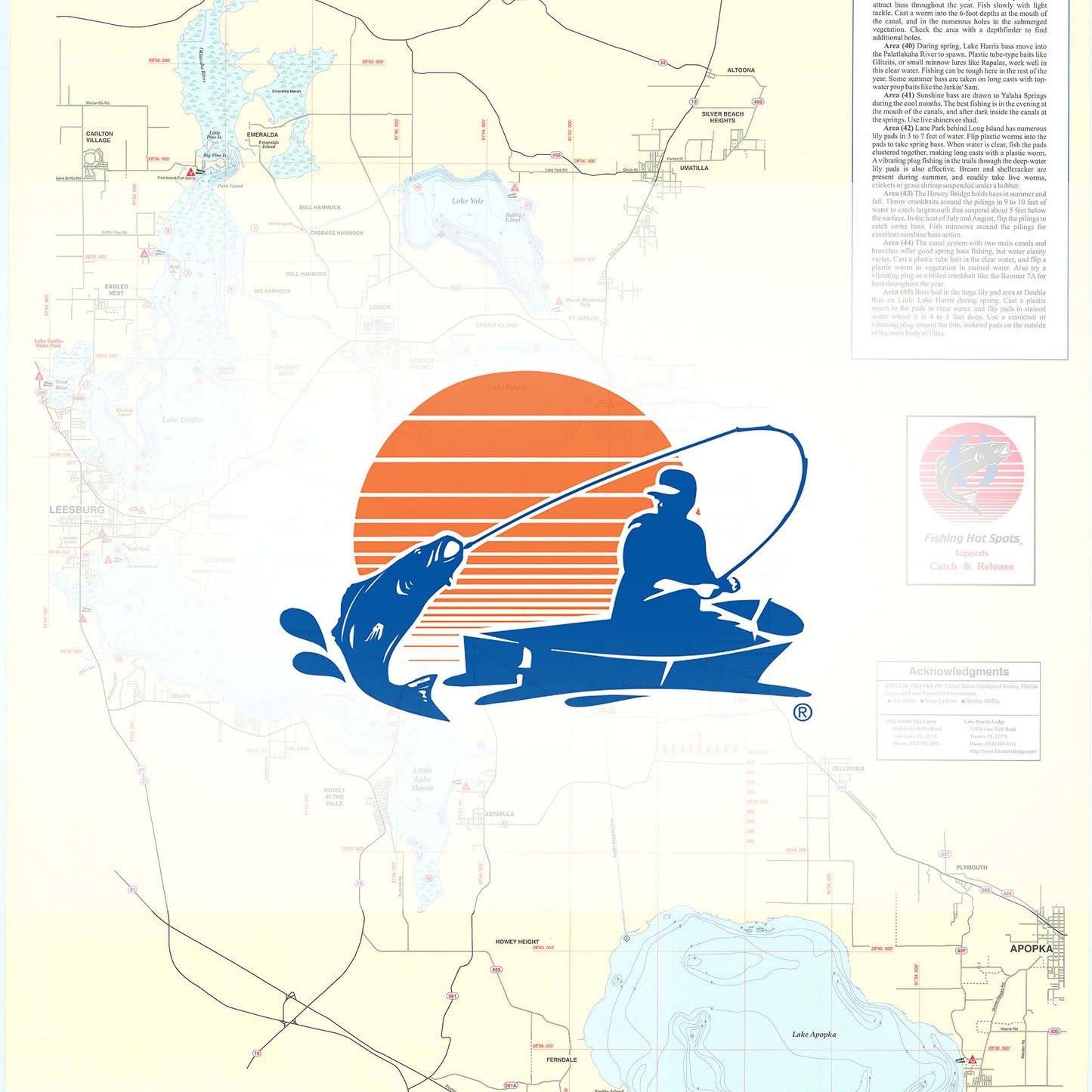 Harris Chain of Lakes Fishing Map