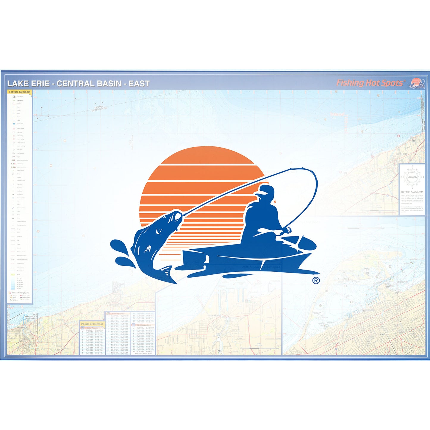 Lake Erie Central Basin East Fishing Map (Ashtabula, Ohio to New York State Line)