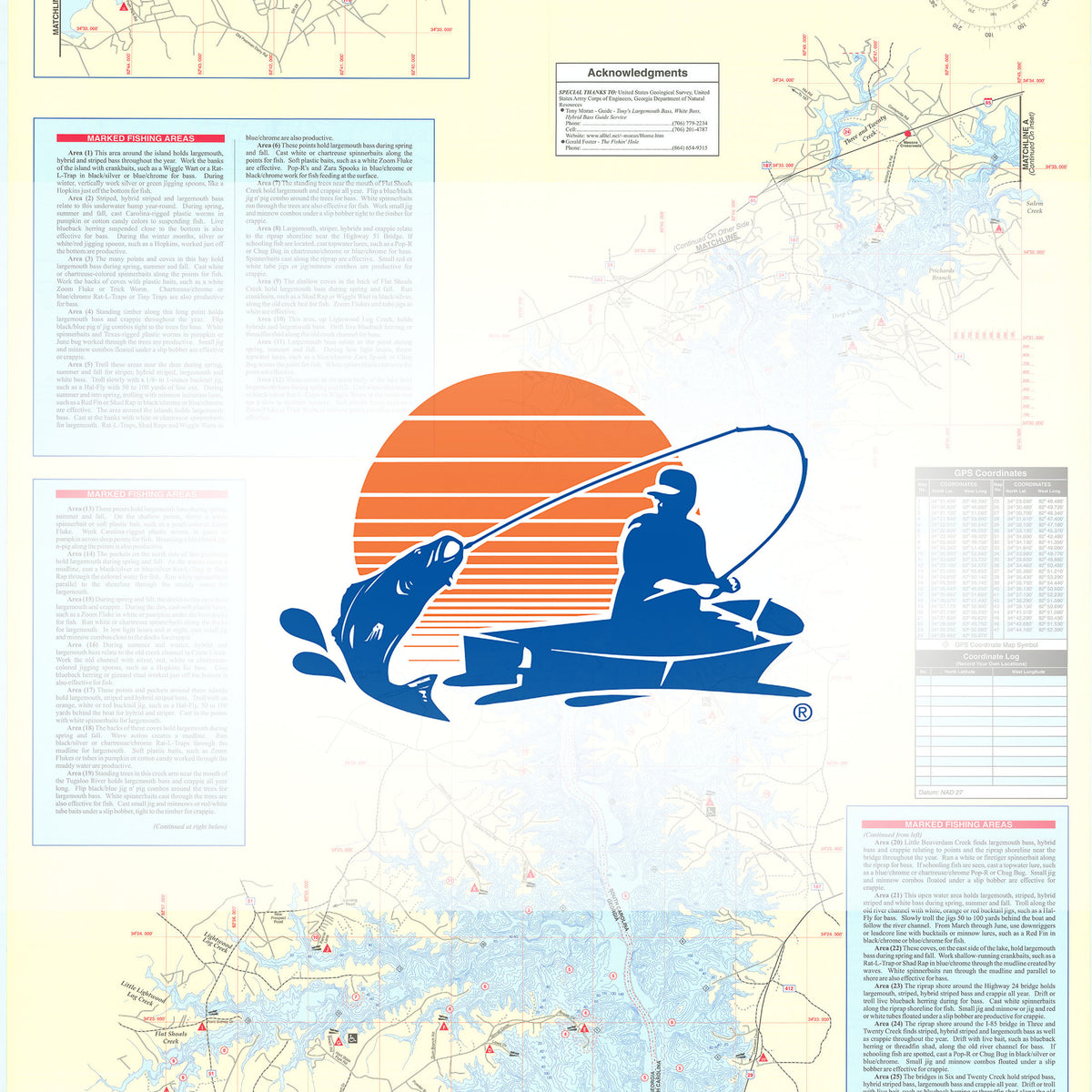 Hartwell Lake-East Fishing Map