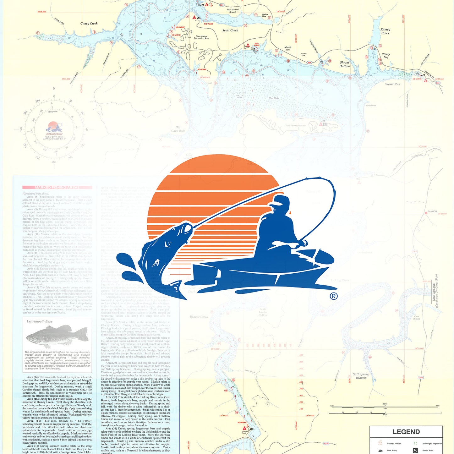 Cave Run Lake Fishing Map