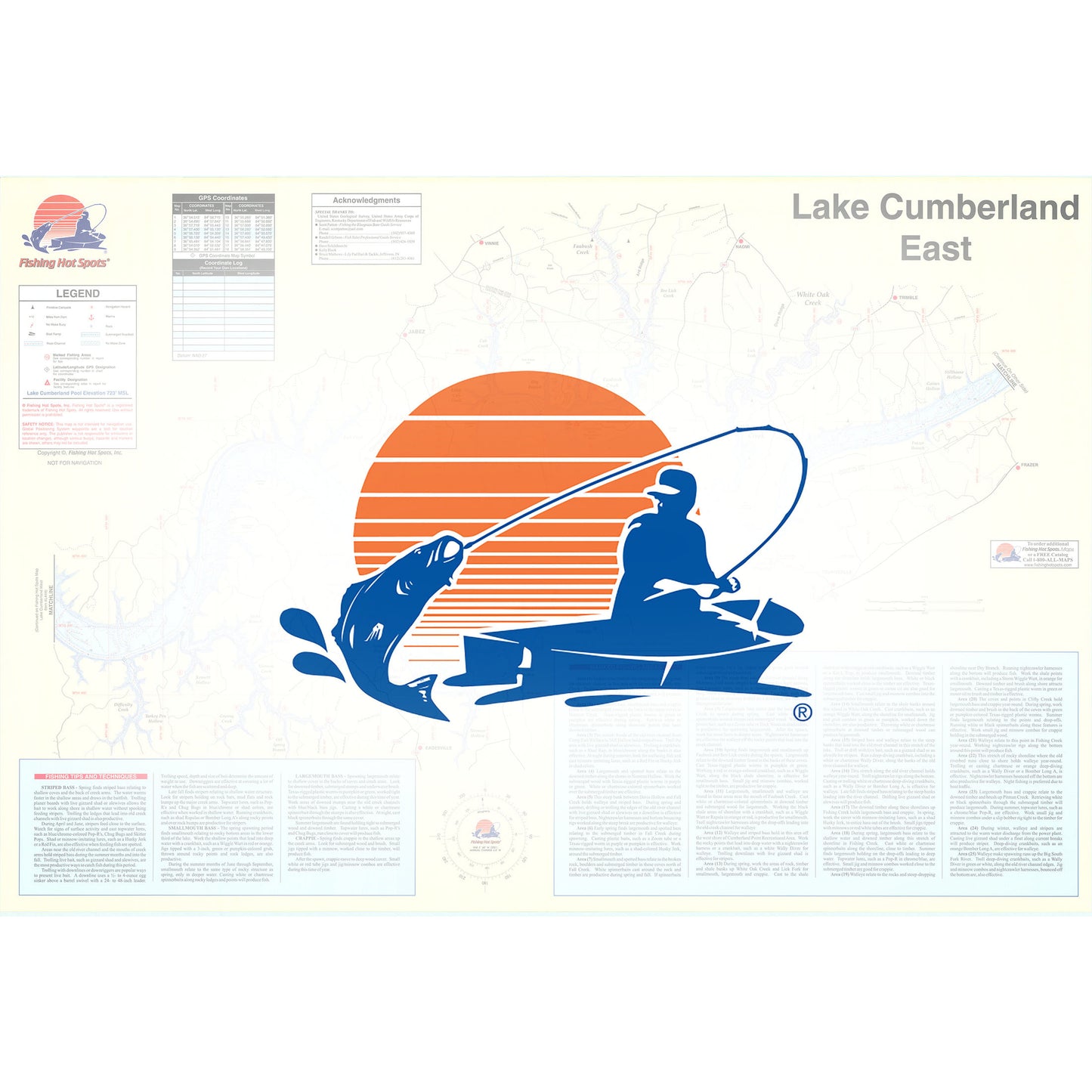 Lake Cumberland-East (Wolf Creek To Burnside) fishing map