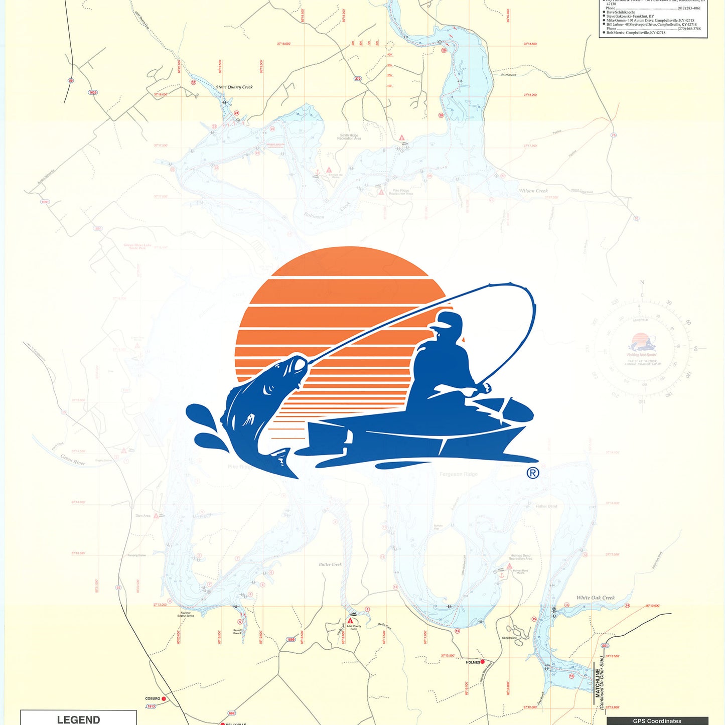 Green River Lake (KY) Fishing Map