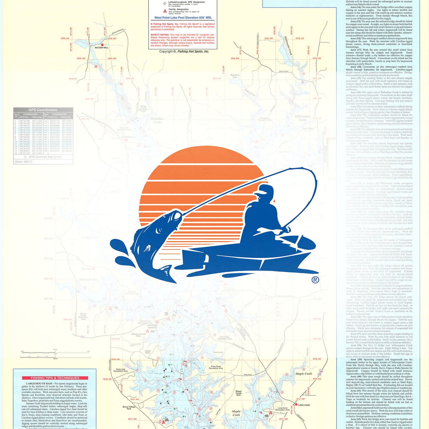 West Point Lake Fishing Map