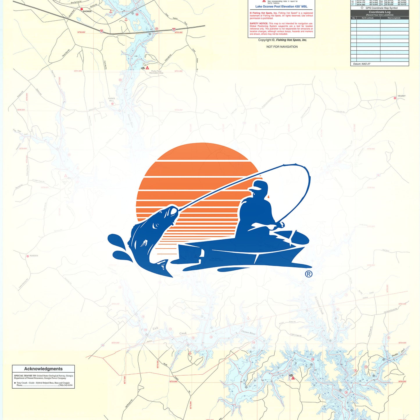 Lake Oconee Fishing Map