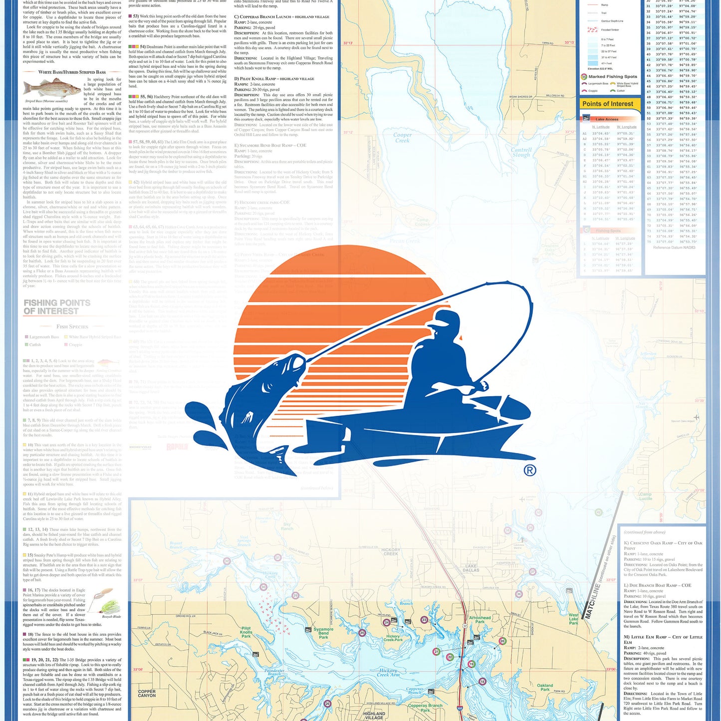Lewisville Lake Fishing Map