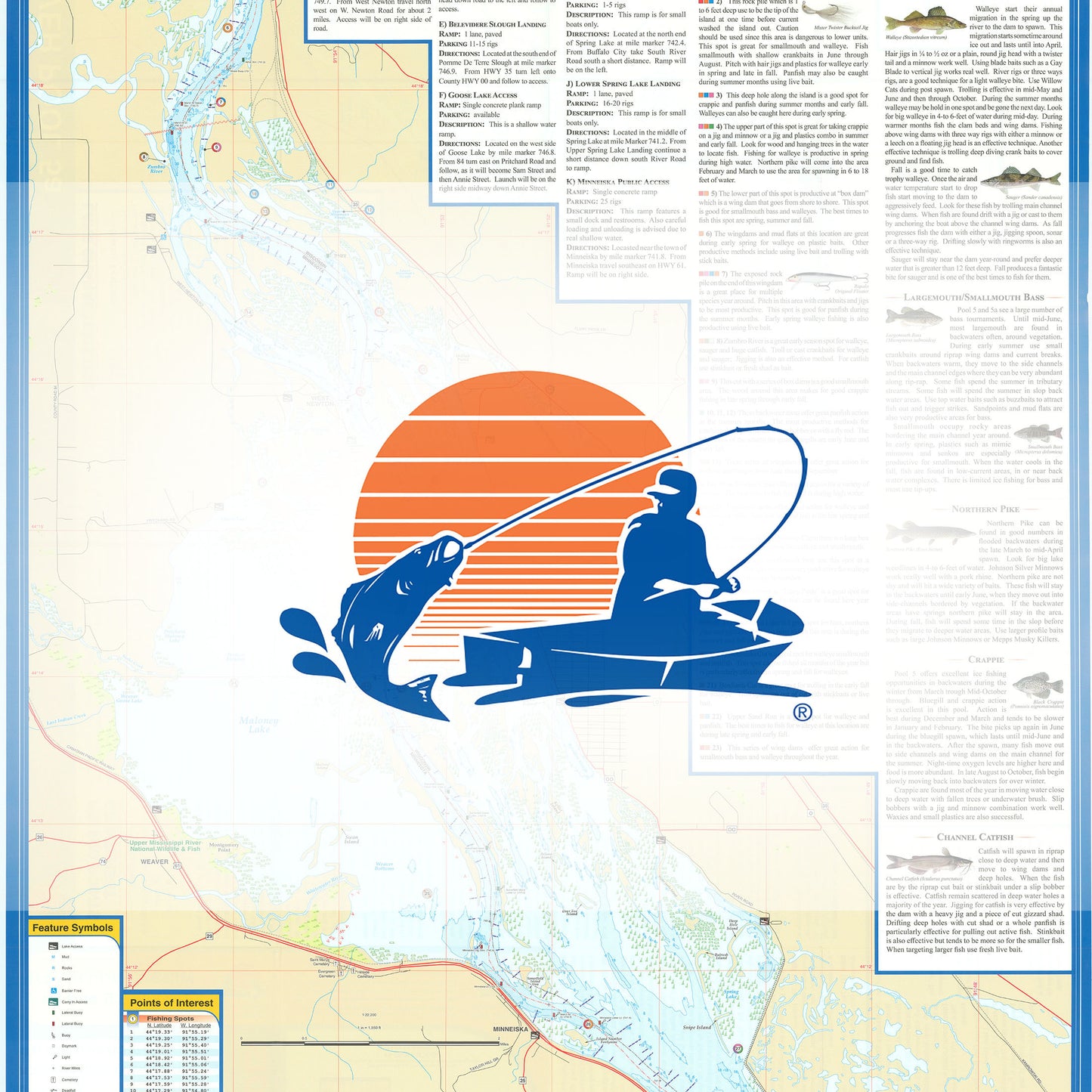 Mississippi River-Pool 5 5a Fishing Map