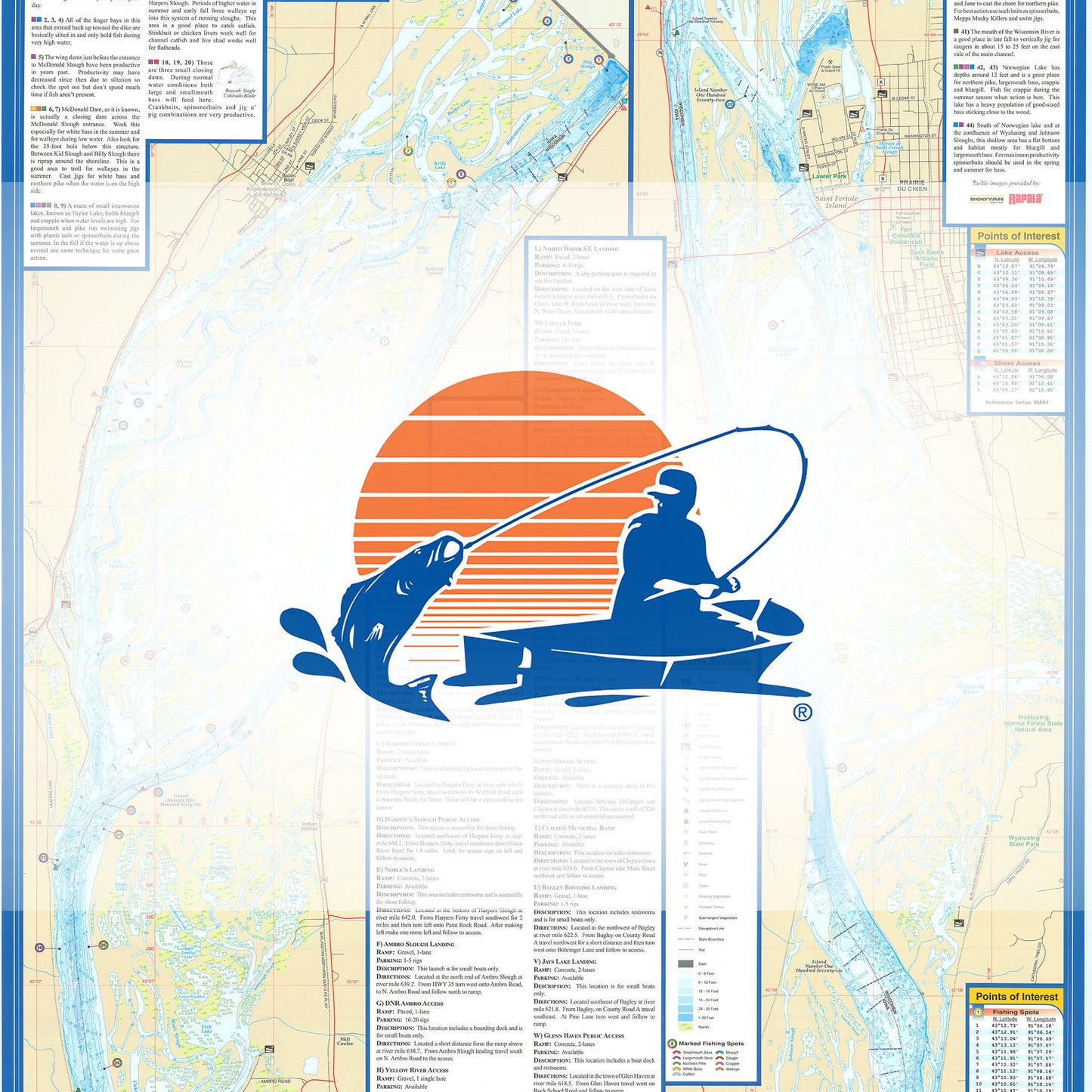 Mississippi River-Pool 10 Fishing Map