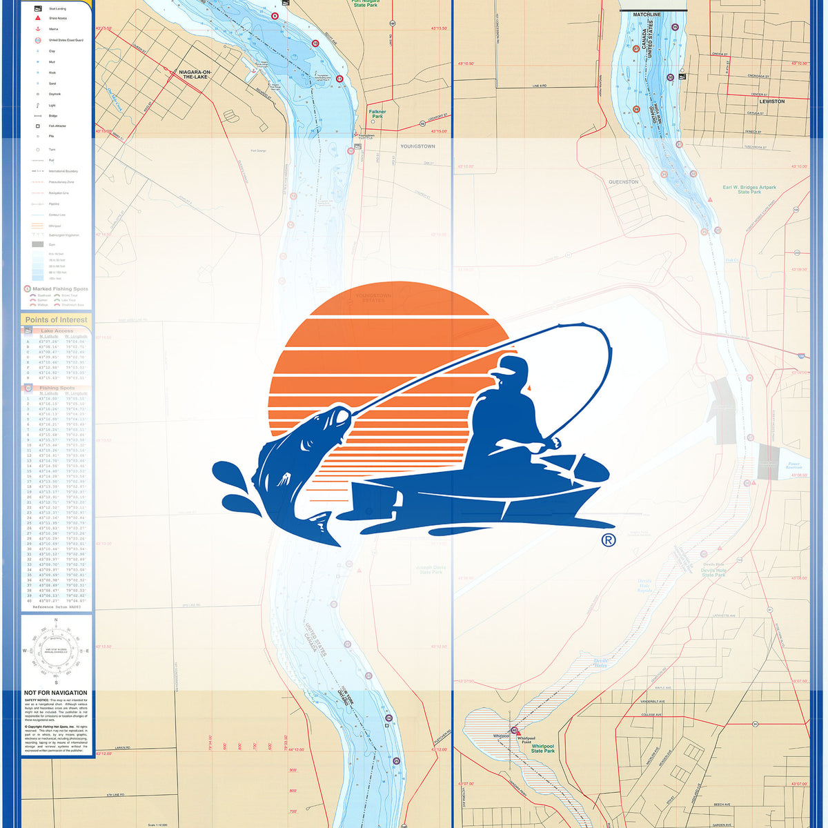 Lower Niagara River Fishing Map