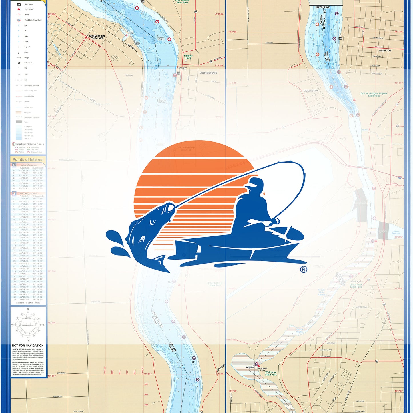 Lower Niagara River Fishing Map
