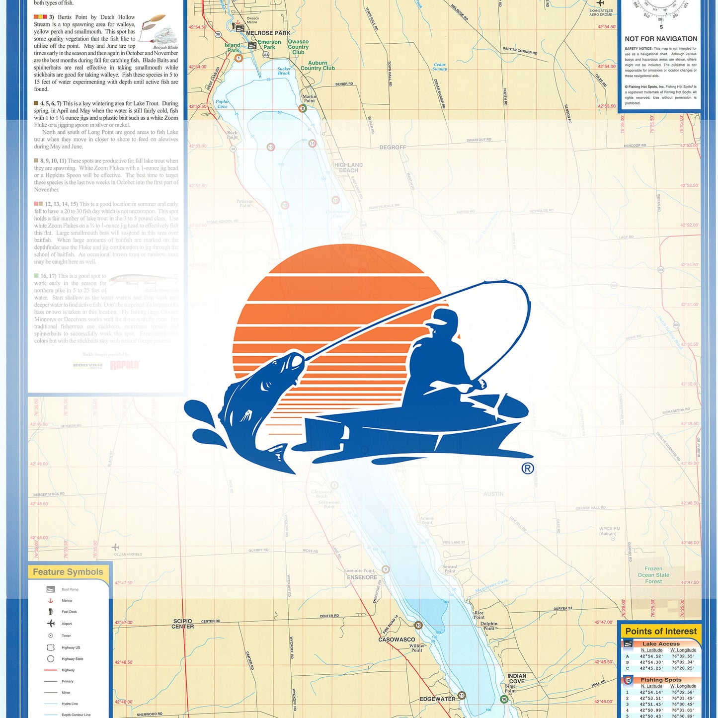 Owasco Lake Fishing Map