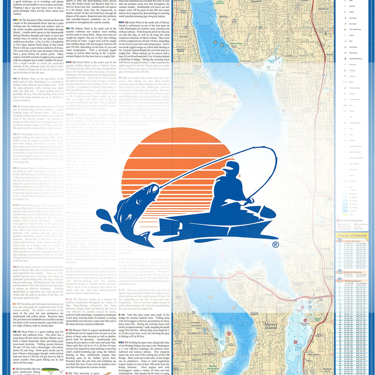 Lake Washington Fishing Map